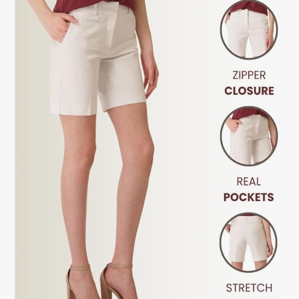 Chic White Women's Bermuda Shorts